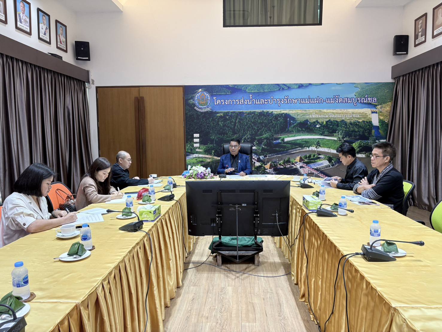 โครงการส่งน้ำและบำรุงรักษาแม่แฝก-แม่งัดสมบูรณ์ชล ร่วมกับคณะอาจารย์มหาวิทยาลัยเชียงใหม่ ร่วมประชุม แลกเปลี่ยนและแบ่งปันความรู้การบริการจัดการน้ำเขื่อนแม่งัดสมบูรณ์ชล